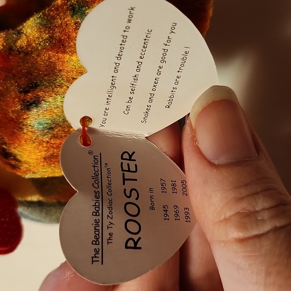 *5 for $20 TY Zodiac Beanie Baby Multi Color Rooster - Picture 3 of 6
